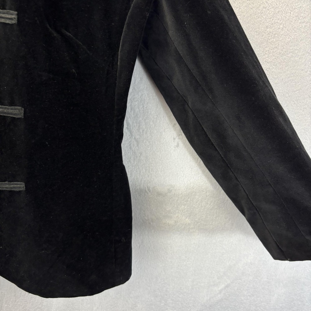Vintage Newport‎ News Velvet Blazer Jacket Womens 16 Black Steampunk Military XL - Picture 9 of 14